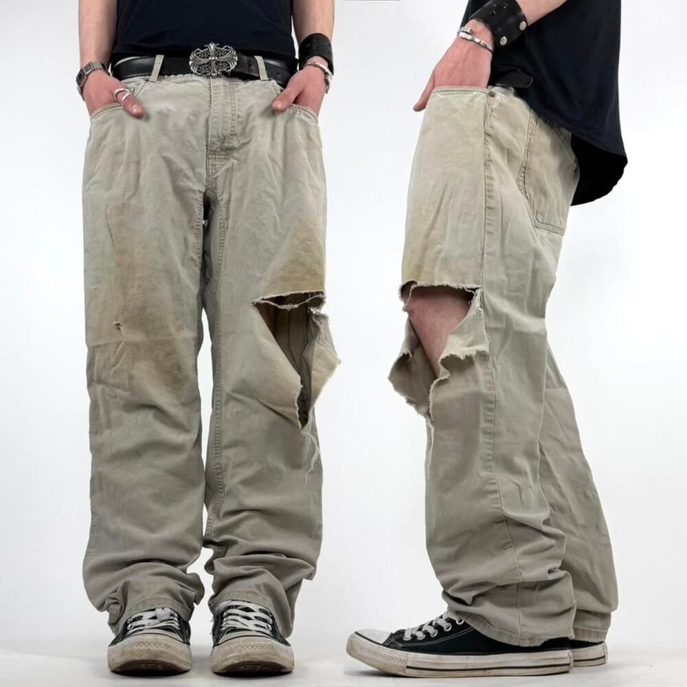 Vintage y2k baggy wide leg faded distressed grunge skater rare pants